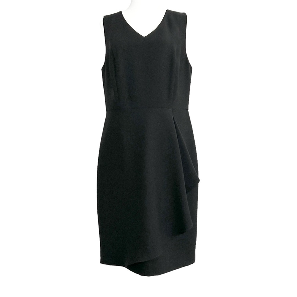 Talbots Black Sleeveless Ruffle Sheath Dress (10)